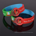 Promocionais moda pulseiras de charme pulseira de silicone plug pulseira e wristband